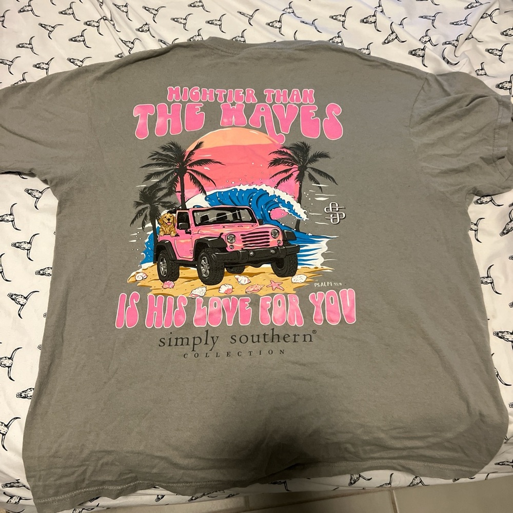 Simply Southern Gray Tee - Large